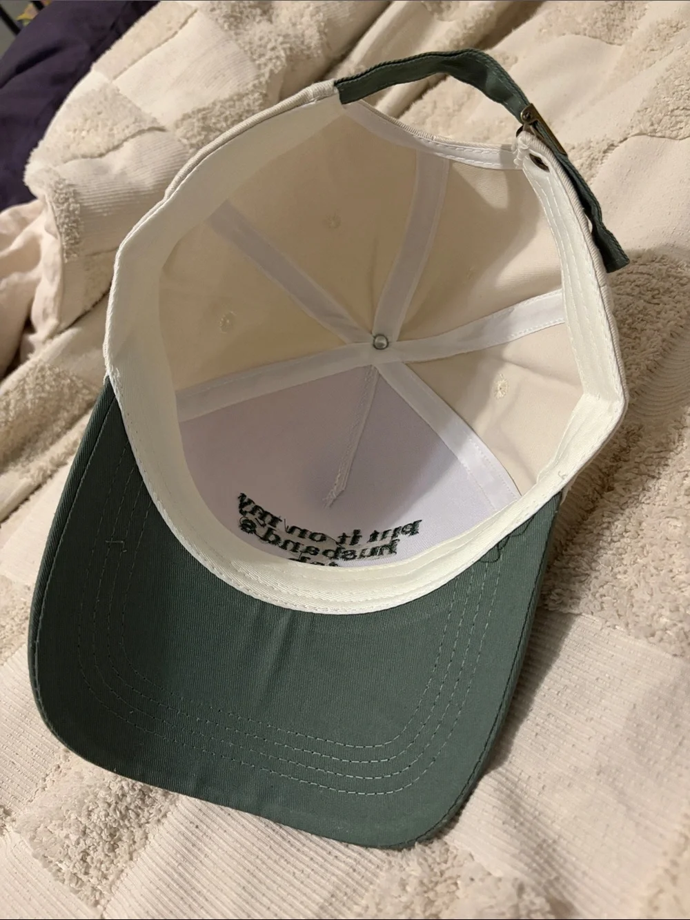 Put it on my husband’s tab hat